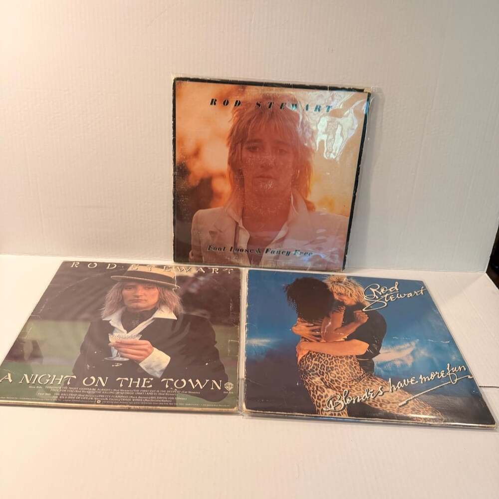 Rod Stewart Vinyl LP Lot Foot Loose & Fancy Free Night On The Town